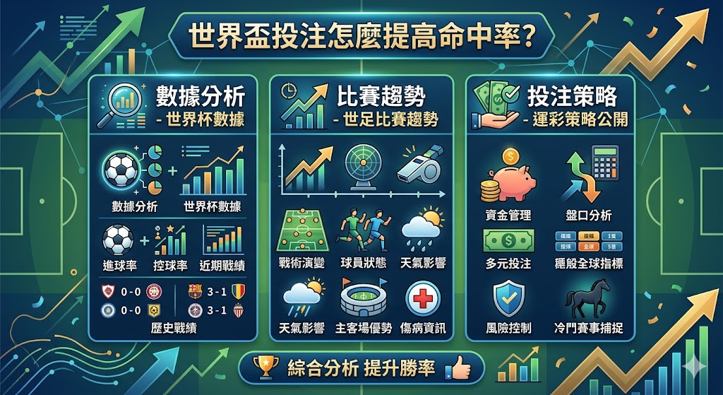 世界盃投注怎麼提高命中率？世界杯分析數據、世足比賽趨勢與運彩策略公開