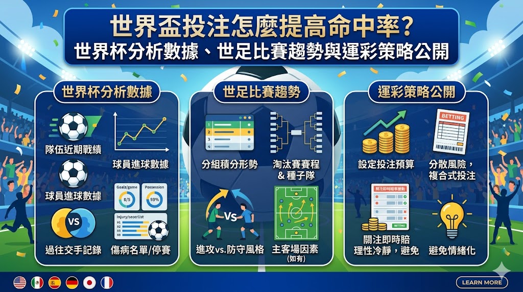 世界盃投注怎麼提高命中率？世界杯分析數據、世足比賽趨勢與運彩策略公開